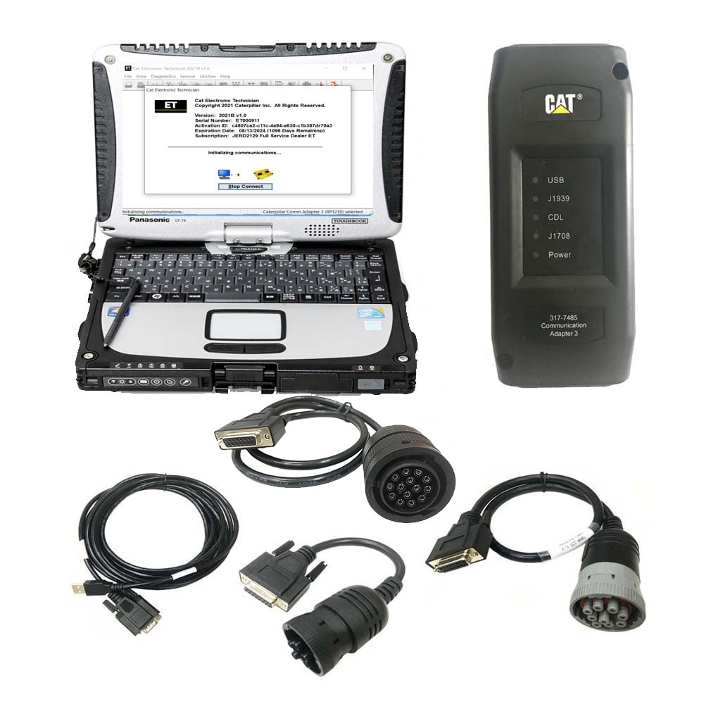 Best Quality 2025A/2019C CAT Caterpillar ET 3 Diagnostic Adapter III CAT Truck Diagnostic Tool PLUS Panasonic CF19