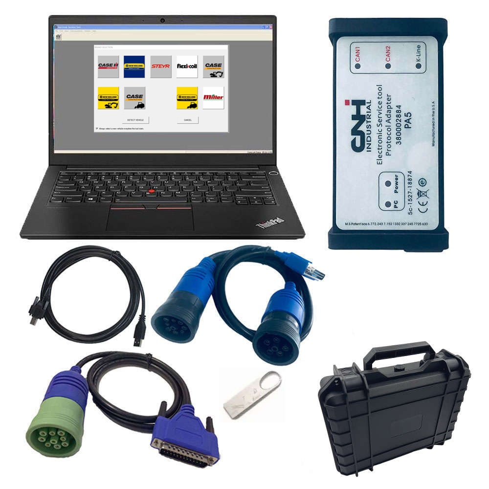 New Holland Electronic Service Tools CNH EST 9.12 kit diagnostic tool With eTimGo Repair Manual Plus Lenovo T450 Laptop