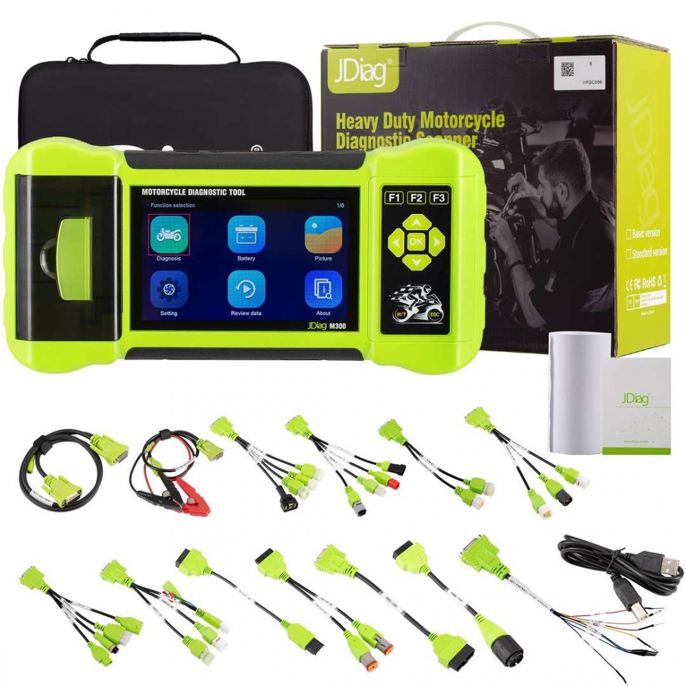 JDiag M300 Hand-held Motorcycle Diagnostic Scanner Supports Harley, BMW, Ducati etc Allows Print Results